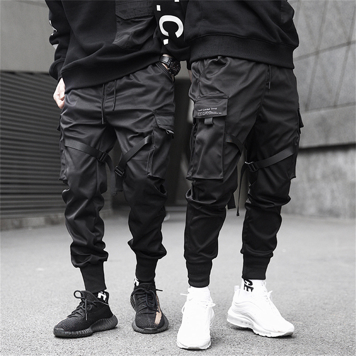 Streetwear Brand Clothing - Черные брюки-карго в стиле хип-хоп, летние