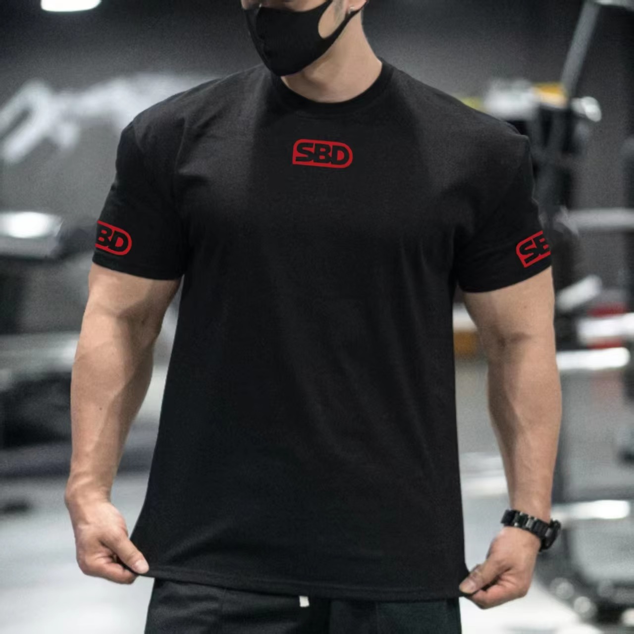 Streetwear Brand Red Logo - Футболка SBD Powerlifting Training, черная с