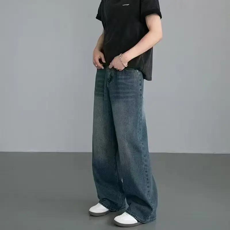 Streetwear Brand Denim - Корейские модные мужские джинсы с широкими
